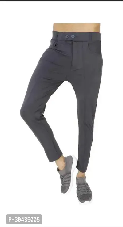 Stylish Blue Polyester Spandex Solid Track Pant For Men