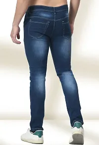 Stylish Denim Blue Solid Mid-Rise Jeans For Men-thumb1