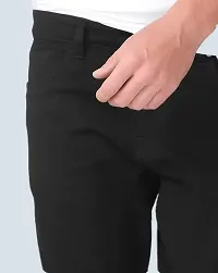 Elegant Black Denim Solid Jeans For Men And Boys-thumb3