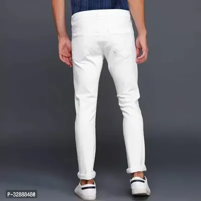 Stylish White Denim Mid-Rise Jeans For Men-thumb2