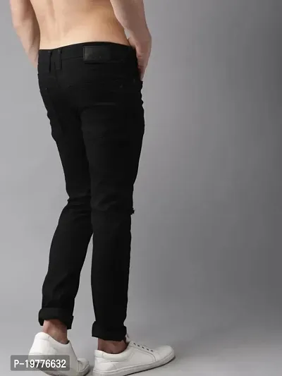 Reliable Black Cotton Blend Mid-Rise Jeans For Men-thumb2