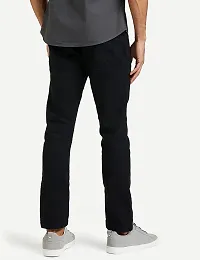 Stylish Black Denim Solid Mid-Rise Jeans For Men-thumb1