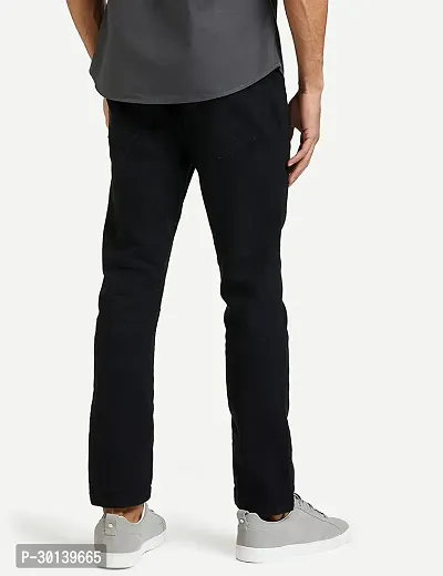 Stylish Black Denim Solid Mid-Rise Jeans For Men-thumb2