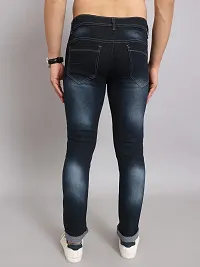 Stylish Blue Denim Faded Mid-Rise Jeans For Men-thumb1