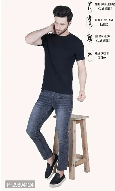 Stylish Black Faded Mid-Rise Jeans For Men-thumb4