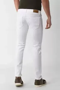 Stylish White Denim Mid-Rise Jeans For Men-thumb1