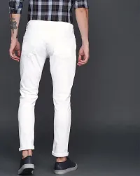 Stylish White Denim Mid-Rise Jeans For Men-thumb1