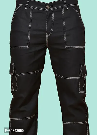 Elegant Black Denim Solid Jeans For Men And Boys-thumb5