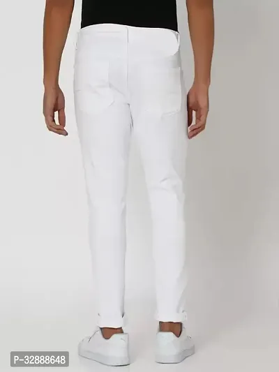 Stylish White Denim Mid-Rise Jeans For Men-thumb2