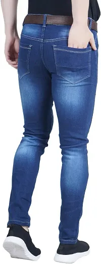 Stylish Blue Cotton Blend Mid-Rise Jeans For Men-thumb1