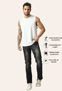 Stylish Grey Cotton Blend Mid-Rise Jeans For Men-thumb2