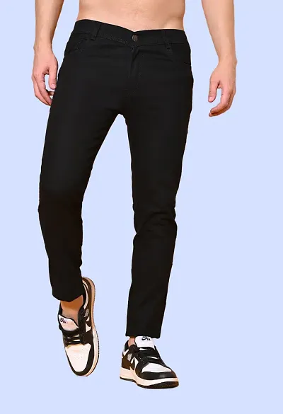 Mevan Slim Fit Denim Men Black Plain Jeans