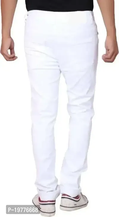 Reliable White Denim Mid-Rise Jeans For Men-thumb2