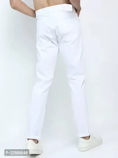 Stylish White Denim Mid-Rise Jeans For Men-thumb2