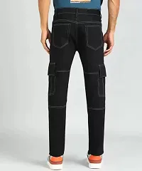 Stylish Black Cotton Blend Mid-Rise Jeans For Men-thumb1