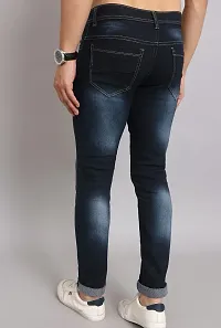 Stylish Blue Denim Faded Mid-Rise Jeans For Men-thumb1