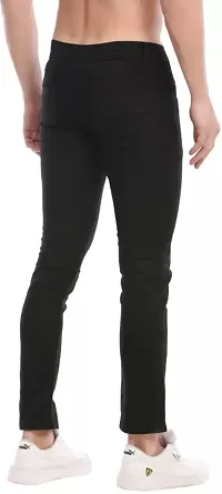 Stylish Black Denim Distress Mid-Rise Jeans For Men-thumb1