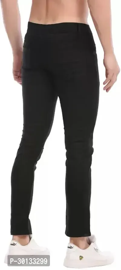 Stylish Black Denim Distress Mid-Rise Jeans For Men-thumb2