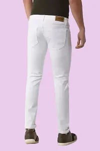 Stylish White Denim Mid-Rise Jeans For Men-thumb1