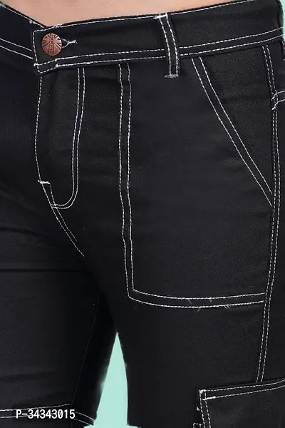 Elegant Black Denim Solid Jeans For Men And Boys-thumb5