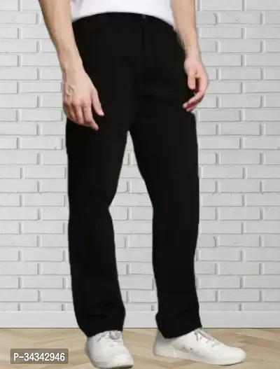 Elegant Black Denim Solid Jeans For Men And Boys-thumb0