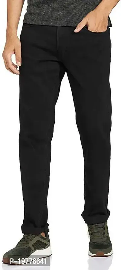 Reliable Black Cotton Blend Mid-Rise Jeans For Men-thumb0