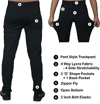 Linaria Stylish Black Lycra Blend Solid Regular Fit Trouser For Men-thumb2