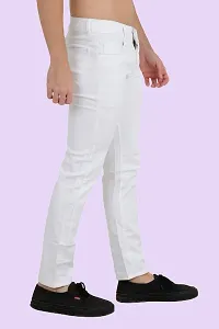 Stylish White Cotton Blend Mid-Rise Jeans For Men-thumb2