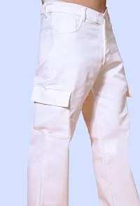 Elegant White Denim Solid Jeans For Men-thumb3