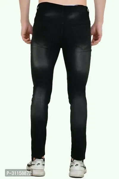 Stylish Black Denim Mid-Rise Jeans For Men-thumb2