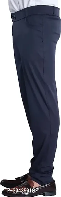 Stylish Blue Polyester Spandex Solid Track Pant For Men-thumb3