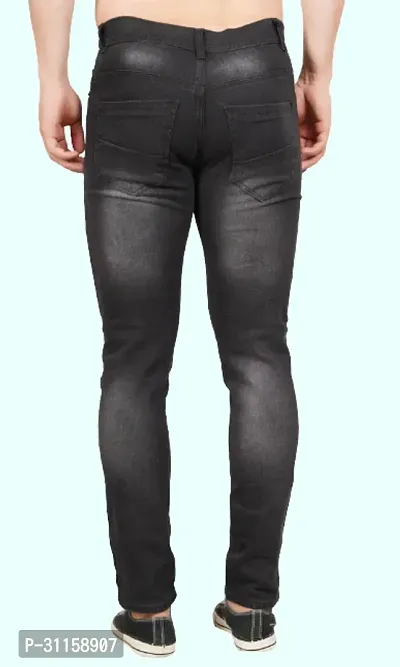 Stylish Black Cotton Blend Mid-Rise Jeans For Men-thumb2