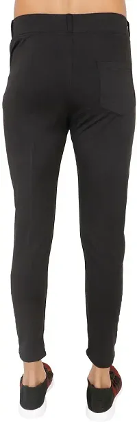 Stylish Black Polyester Spandex Solid Track Pant For Men-thumb1