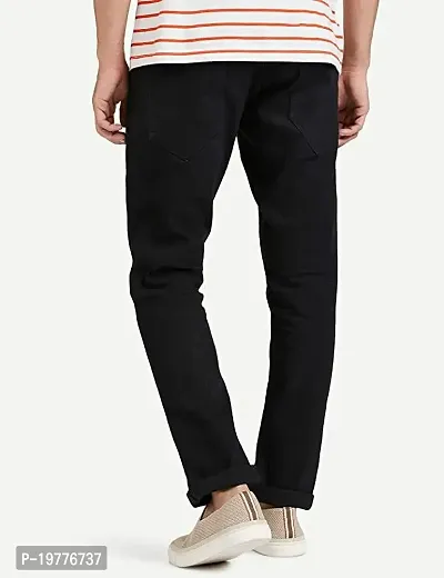 Reliable Black Denim Mid-Rise Jeans For Men-thumb2