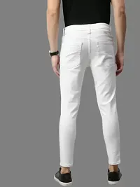 Reliable White Cotton Blend Mid-Rise Jeans For Men-thumb1
