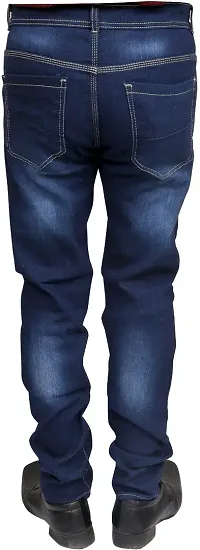 Stylish Blue Denim Faded Mid-Rise Jeans For Men-thumb1