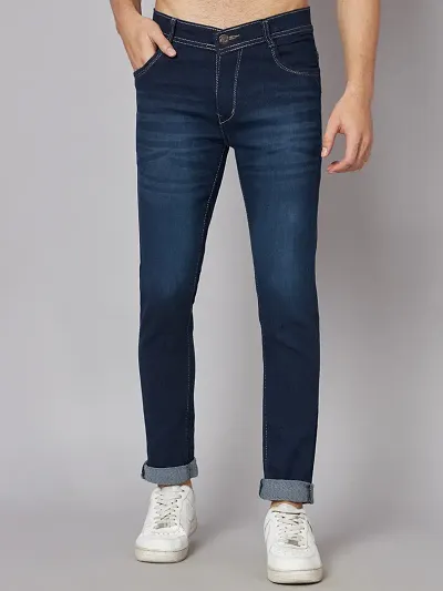 Sobbers Casual Comfortable Regular Fit Mid Rise Jeans for Men