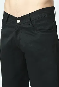 Stylish Black Denim Solid Mid-Rise Jeans For Men-thumb3