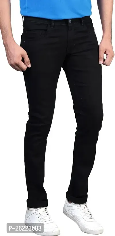 Stylish Satin Blend Mid-Rise Jeans For Men-thumb4