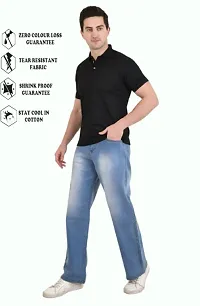 Stylish Blue Denim Solid Mid-Rise Jeans For Men-thumb4