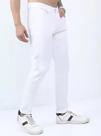 Stylish White Denim Mid-Rise Jeans For Men-thumb2