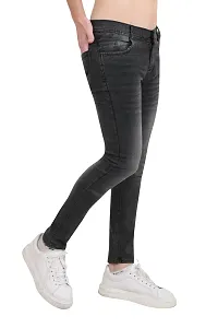 Stylish Black Cotton Blend Mid-Rise Jeans For Men-thumb2