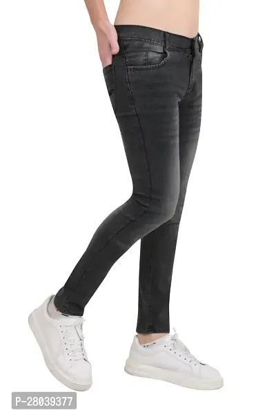 Stylish Black Cotton Blend Mid-Rise Jeans For Men-thumb3