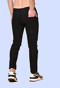 Stylish Black Denim Mid-Rise Jeans For Men-thumb1