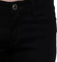 Stylish Black Denim Solid Mid-Rise Jeans For Men-thumb3