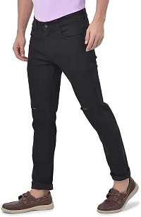 Comfortable Black Denim Mid-Rise Jeans For Men-thumb3