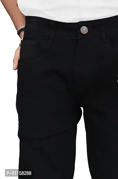 Stylish Black Cotton Blend Mid-Rise Jeans For Men-thumb2