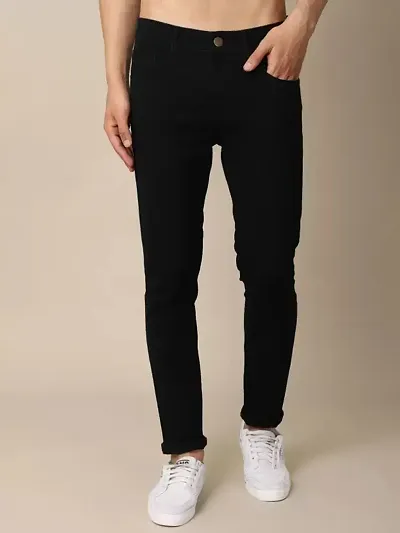 Stylish Solid Low-Rise Jeans For Men