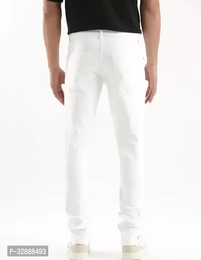 Stylish White Denim Mid-Rise Jeans For Men-thumb2