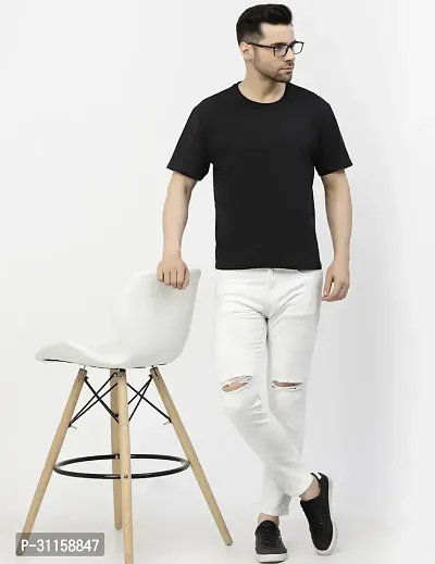 Stylish White Denim Mid-Rise Jeans For Men-thumb3